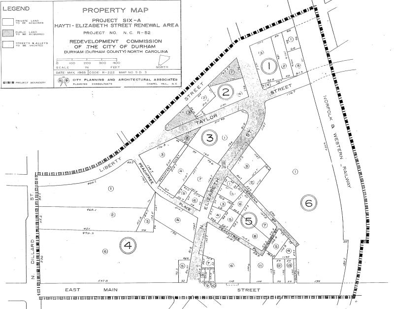 1965 plat for Liberty Street Urban Renewal area.