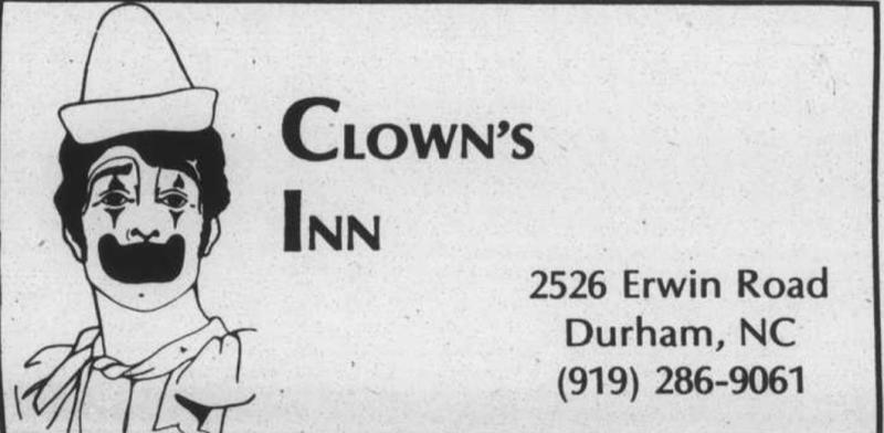 Clown's Inn Advertisement in The Front Page, October 25, 1979, Page 10