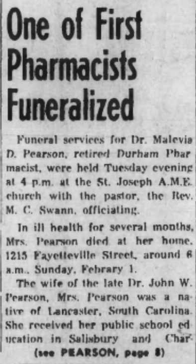 Death of Malevia Pearson