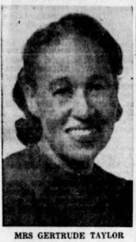 A portrait photo of Gertrude Taylor (The Carolina Times) - January 1954.