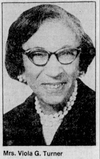 A portrait photo of Viola G. Turner (The Herald-Sun) - February 2, 1988.