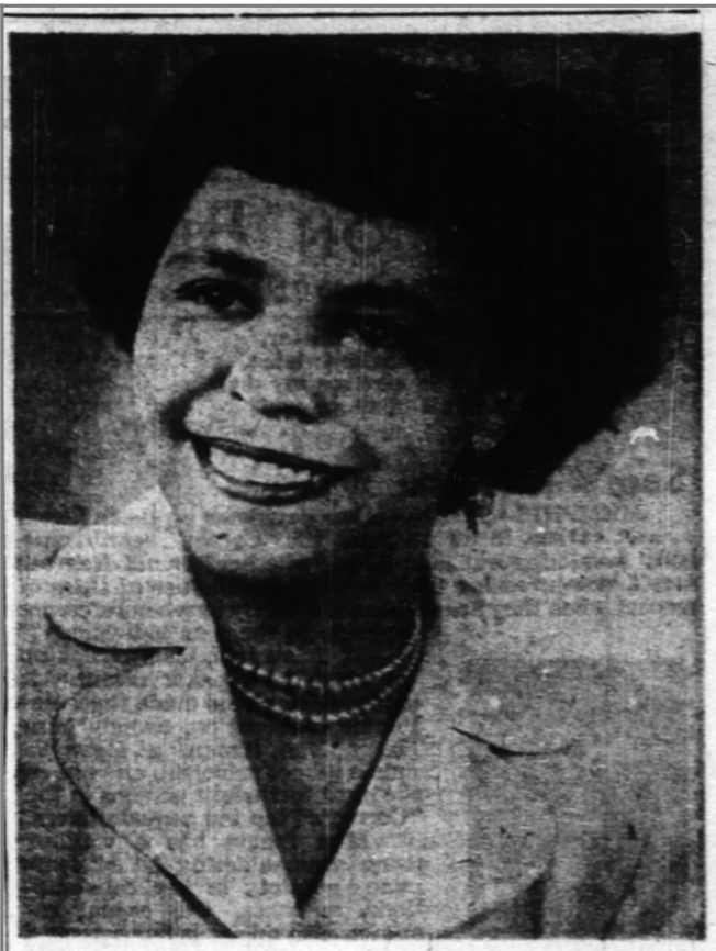 A portrait photo of Irma Cox Carter (New Pittsburgh Courier) - March 24, 1951.
