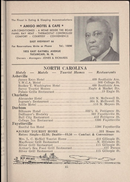 North Carolina Greenbook Entries- 1956
