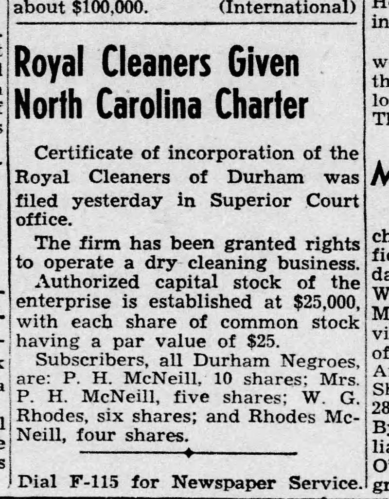 Royal Cleaners Charter