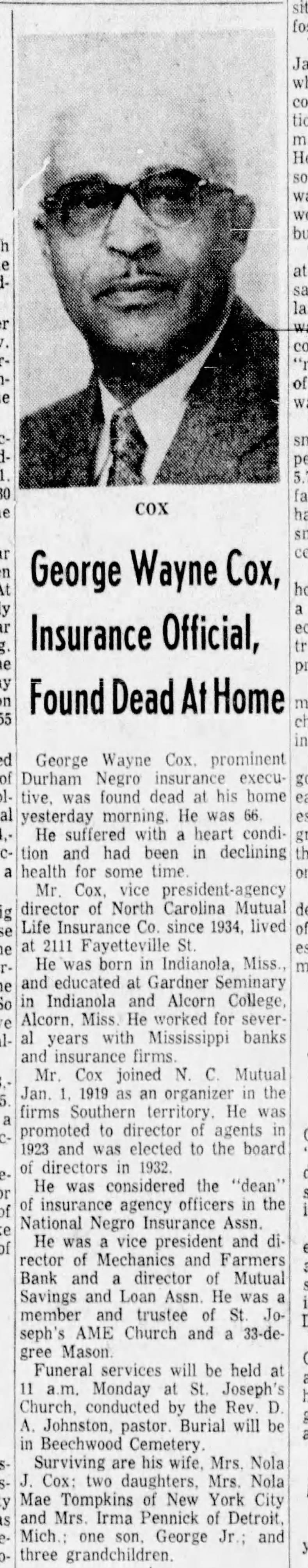 George Wayne Cox Obituary