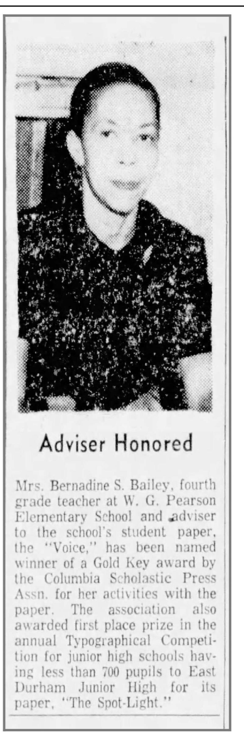 Bernadine Stoneham Bailey Honored