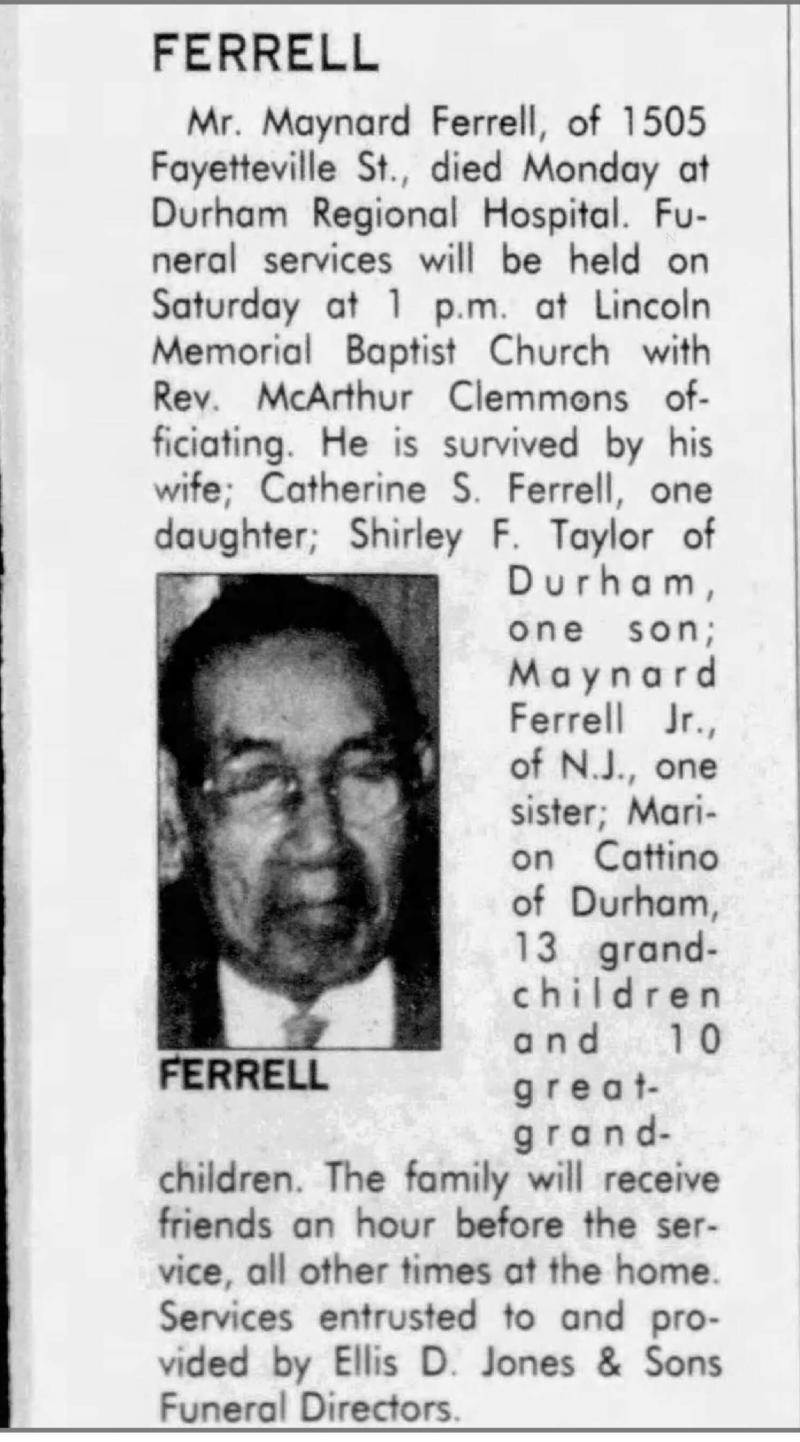 Maynard Ferrell Obituary