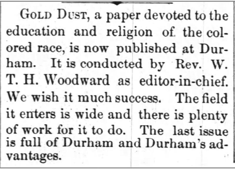 Newspaper article on the establishment of the Gold Dust newspaper