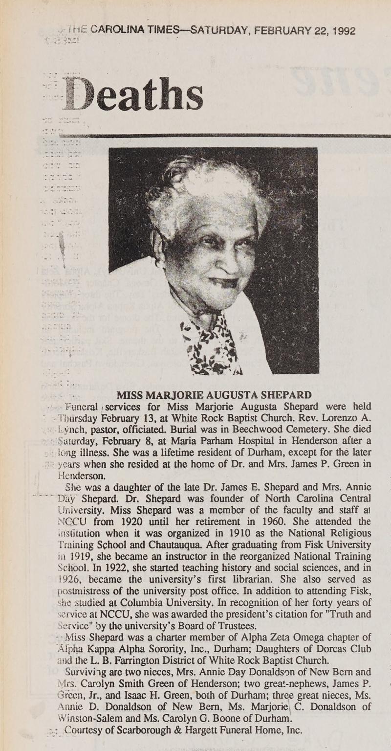 Marjorie Shepard Obituary