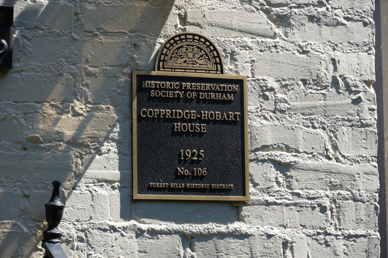 Picture of Preservation Durham Plaque on the Coppridge-Hobart House
