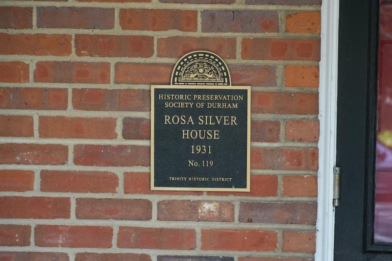 Picture of Preservation Durham Plaque on the Rosa Silver House