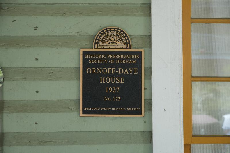 Picture of Preservation Durham Plaque on the Ornoff-Daye House