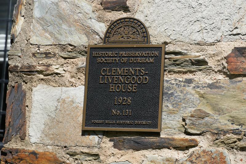 Picture of Preservation Durham Plaque on the Clements-Livengood House