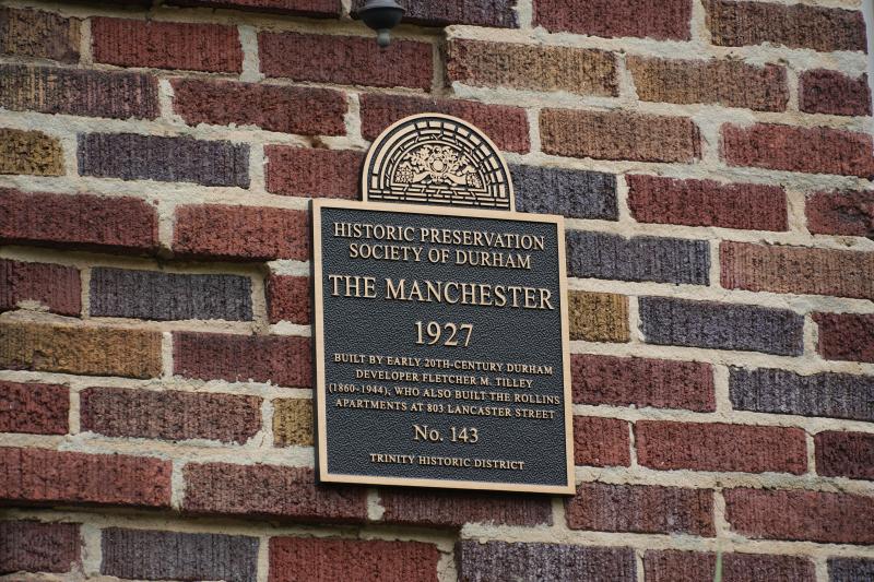 Picture of Preservation Durham Plaque on the Manchester