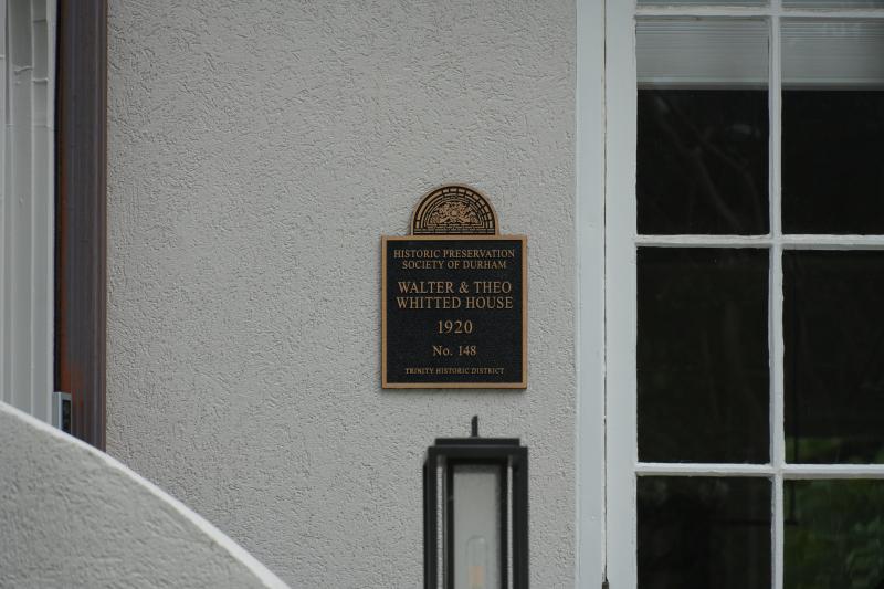 Picture of Preservation Durham Plaque on the Walter & Theo Whitted House