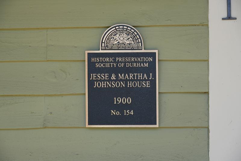Picture of Preservation Durham Plaque on the Jesse & Martha J. Johnson House