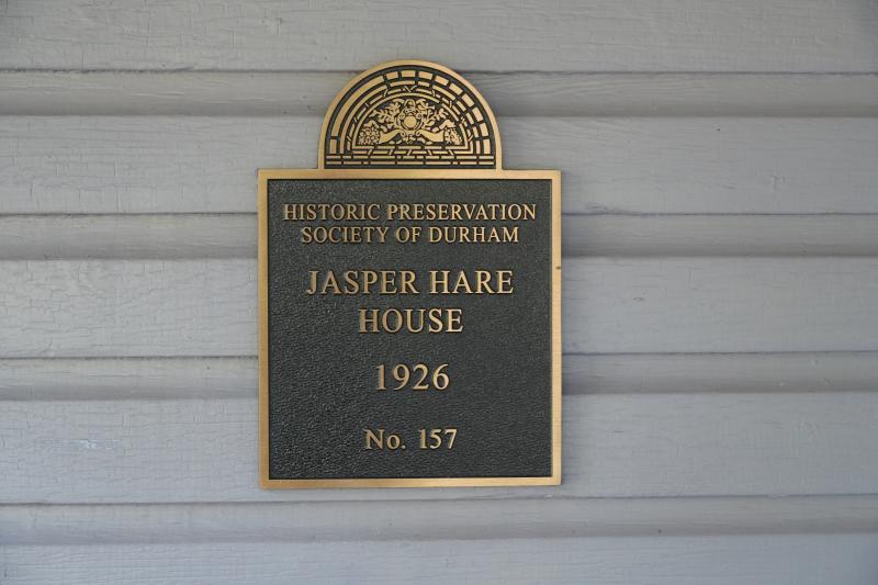 Picture of Preservation Durham Plaque on the Jasper Hare House