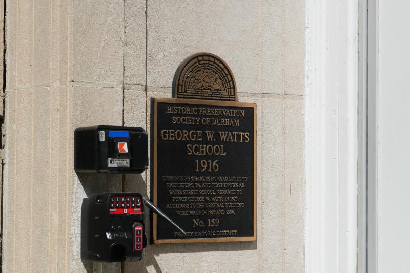Picture of Preservation Durham Plaque on George W. Watts School
