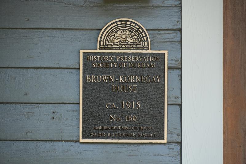 Picture of Preservation Durham Plaque on the Brown-Kornegay House