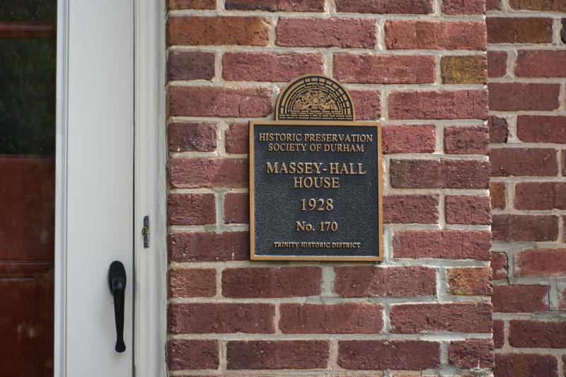 Picture of Preservation Durham Plaque on the Massey-Hall House