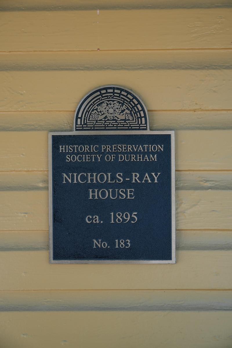 Picture of Preservation Durham Plaque on the Nichols-Ray House