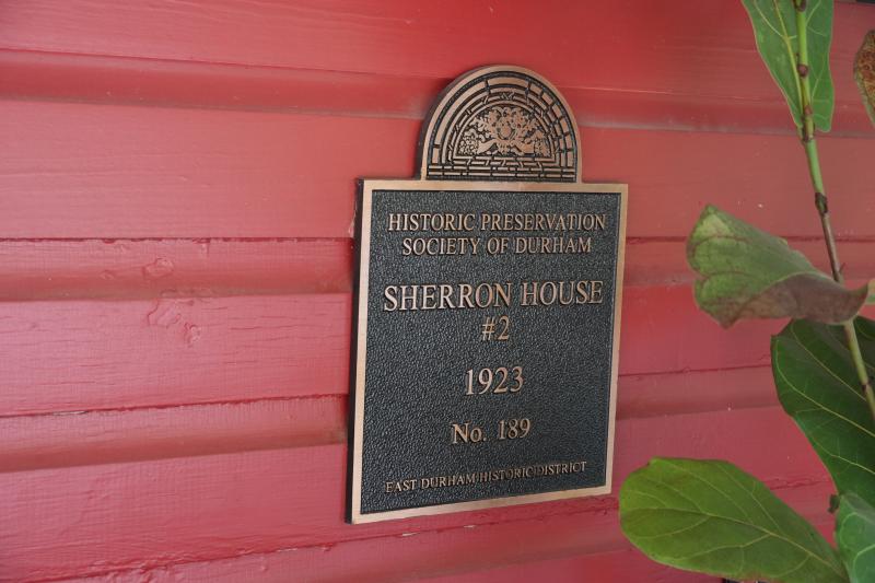 Picture of Preservation Durham Plaque on the Sherron House #2