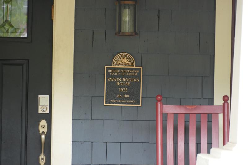 Picture of Preservation Durham Plaque on the Swain-Rogers House