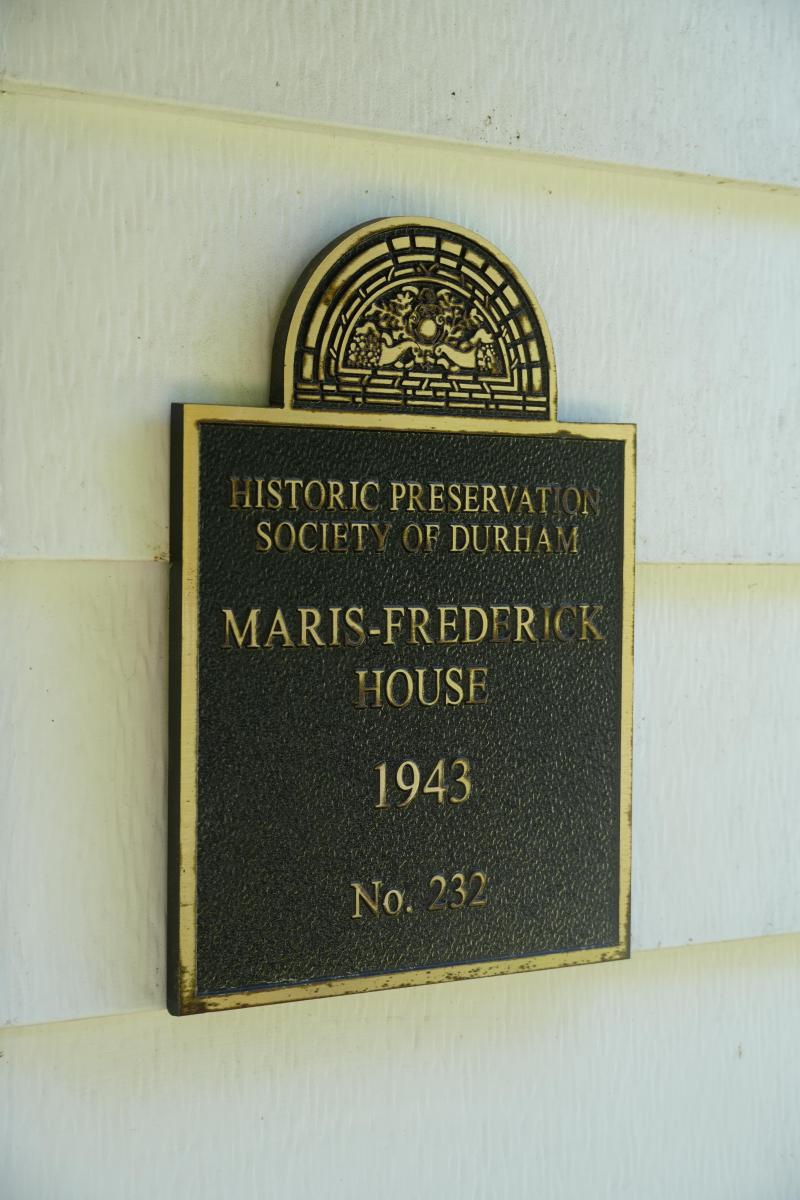 Picture of Preservation Durham Plaque on the Maris-Frederick House