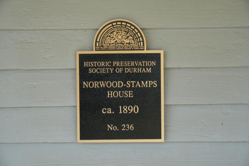 Picture of Preservation Durham Plaque on the Norwood-Stamps House