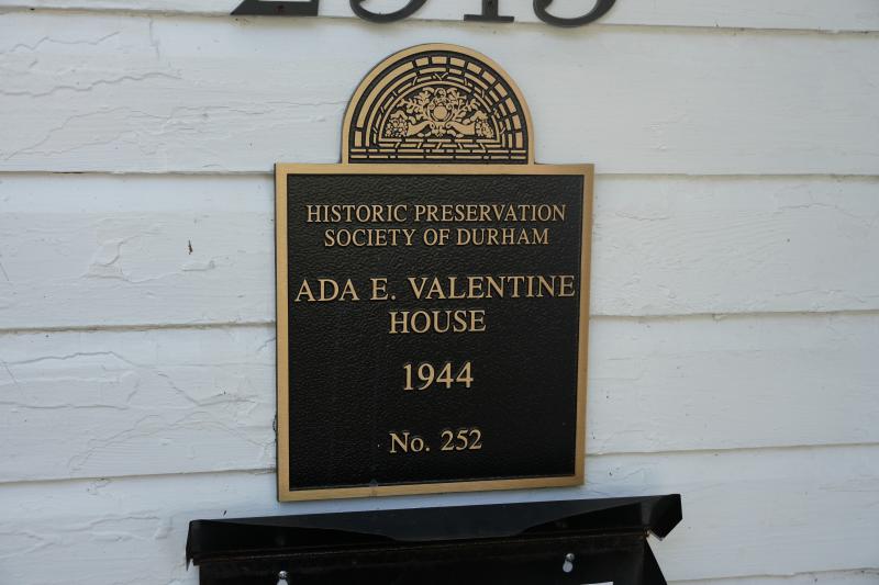 Picture of Preservation Durham Plaque on the Ada E. Valentine House