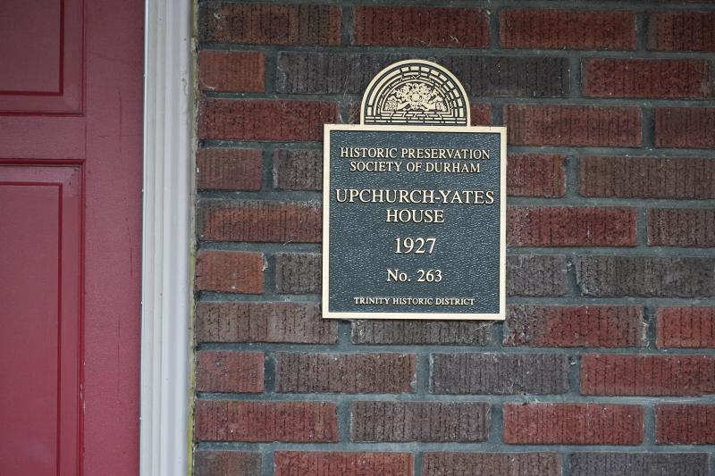 Picture of Preservation Durham Plaque on the Upchurch-Yates House