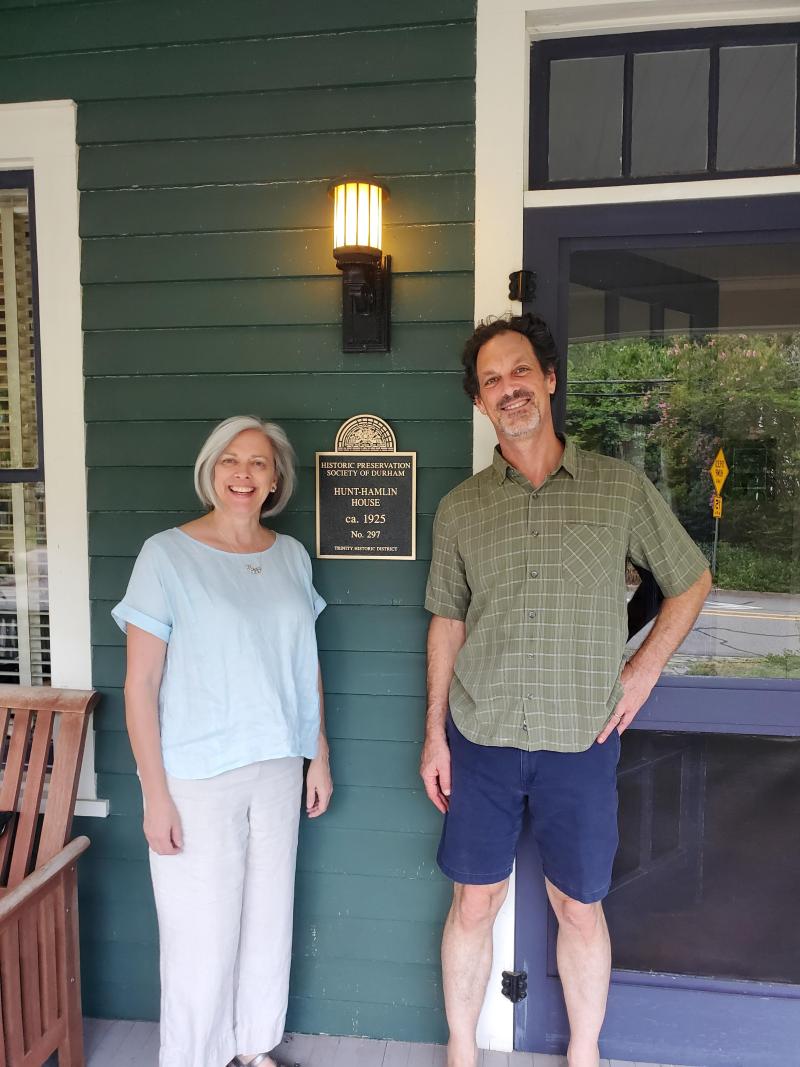 Picture of Preservation Durham Plaque on the Hunt-Hamlin House