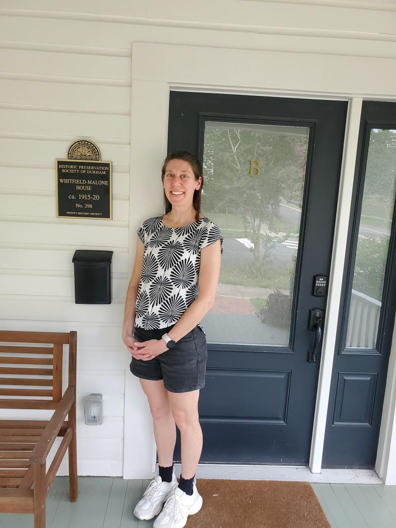 Picture of Preservation Durham Plaque on the Whitfield-Malone House