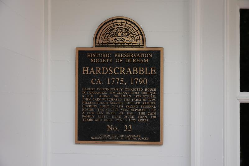 Picture of Preservation Durham Plaque on Hardscabble Plantation
