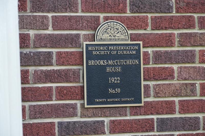 Picture of Preservation Durham Plaque on the Brooks-McCutcheon House