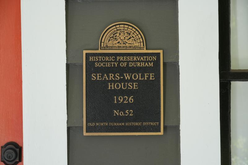Picture of Preservation Durham Plaque on the Sears-Wolfe House