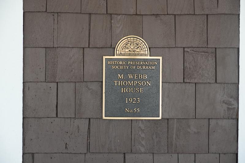 Picture of Preservation Durham Plaque on the M. Webb Thompson House