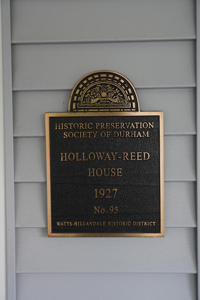 Picture of Preservation Durham Plaque on the Holloway-Reed House
