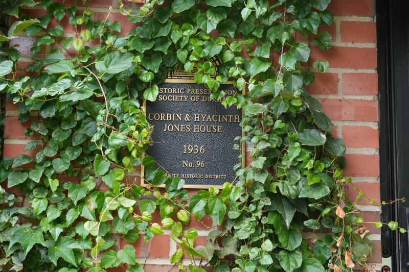 Picture of Preservation Durham Plaque on the Corbin & Hyacinth Jones House