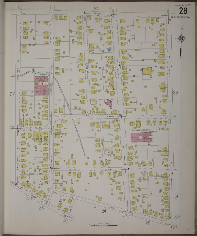 Sanborn Fire Maps 1937 Durham "The Driver Land"