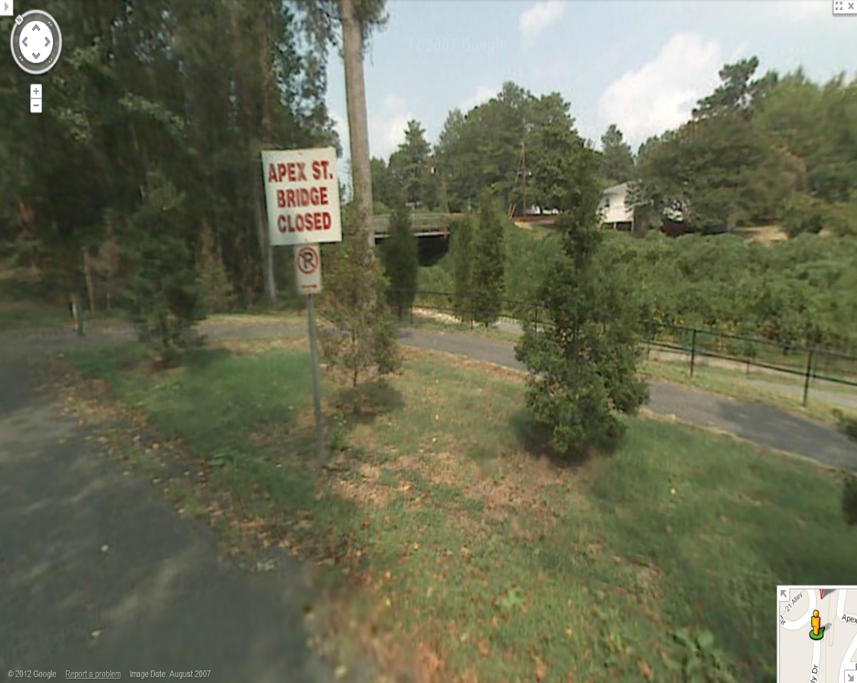 Apex Street Bridge Closed