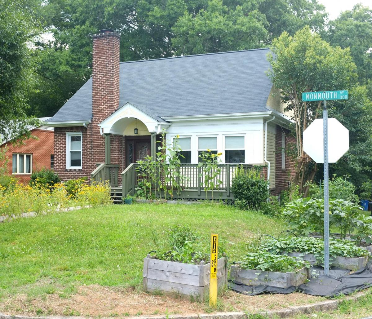 View looking northwest from the corner of Monmouth and North