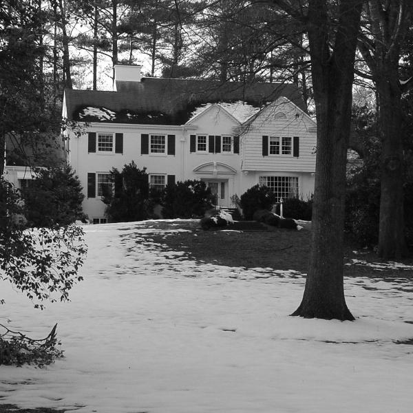 Black-and-white image of Barringer House in Hope Valley, 2000.